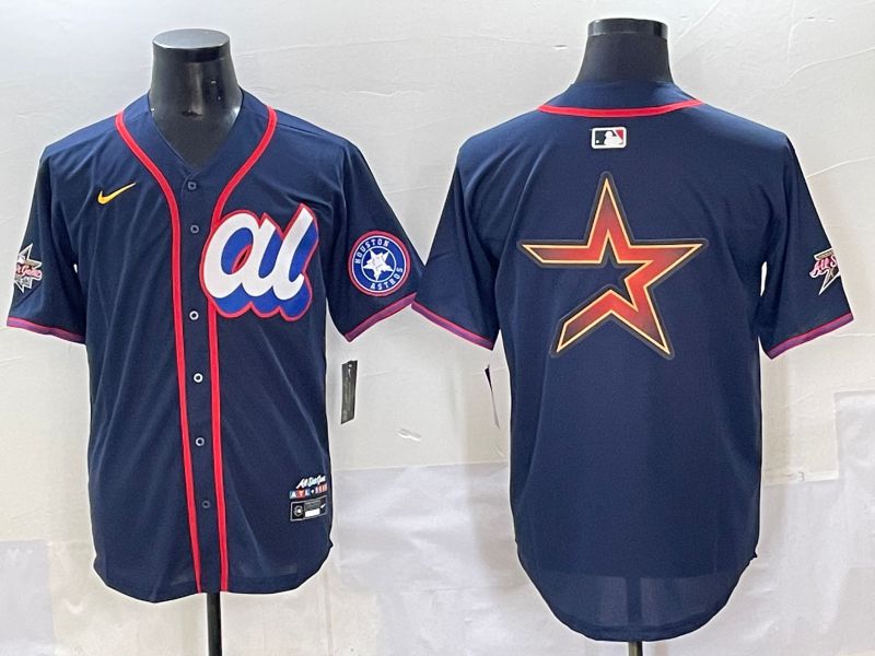 Men 2025 Houston Astros Blank Drak Blue All star Nike MLB Jersey style 5->houston astros->MLB Jersey